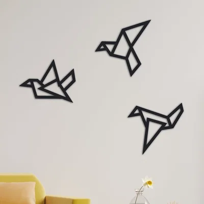 Mẫu trang trí tường chim Origami 3D - Nghệ thuật treo tường hiện đại