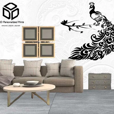 Wall Art Chim Công Oai Vệ: Vẻ Đẹp Sang Trọng In 3D