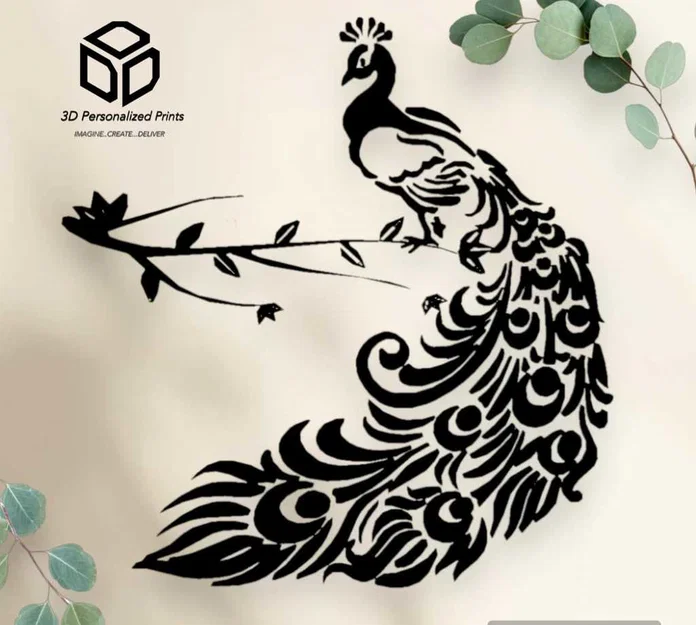 Wall Art Chim Công Oai Vệ: Vẻ Đẹp Sang Trọng In 3D - Image 3