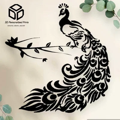 Wall Art Chim Công Oai Vệ: Vẻ Đẹp Sang Trọng In 3D