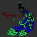 Wall Art Chim Công Oai Vệ: Vẻ Đẹp Sang Trọng In 3D - Thumbnail 8