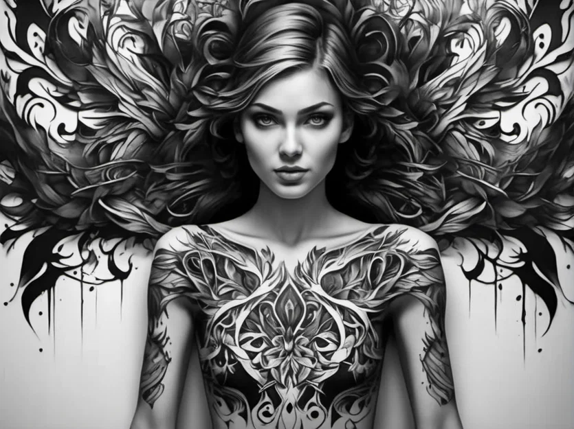 Nghệ thuật Tattoo Cô Gái Trên Tường - Hueforge - Filament Painting - Image 1