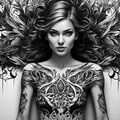 Nghệ thuật Tattoo Cô Gái Trên Tường - Hueforge - Filament Painting - Thumbnail 1