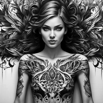 Nghệ thuật Tattoo Cô Gái Trên Tường - Hueforge - Filament Painting