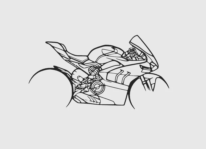 Mẫu trang trí tường Ducati 2D - Mô hình in 3D nghệ thuật - Image 1