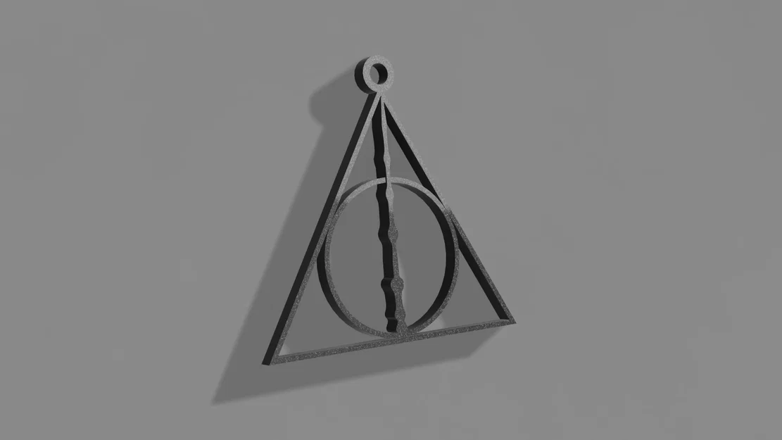 Móc khóa biểu tượng Bảo bối Tử thần Harry Potter in 3D độc đáo - Image 1