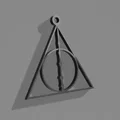 Móc khóa biểu tượng Bảo bối Tử thần Harry Potter in 3D độc đáo - Thumbnail 1