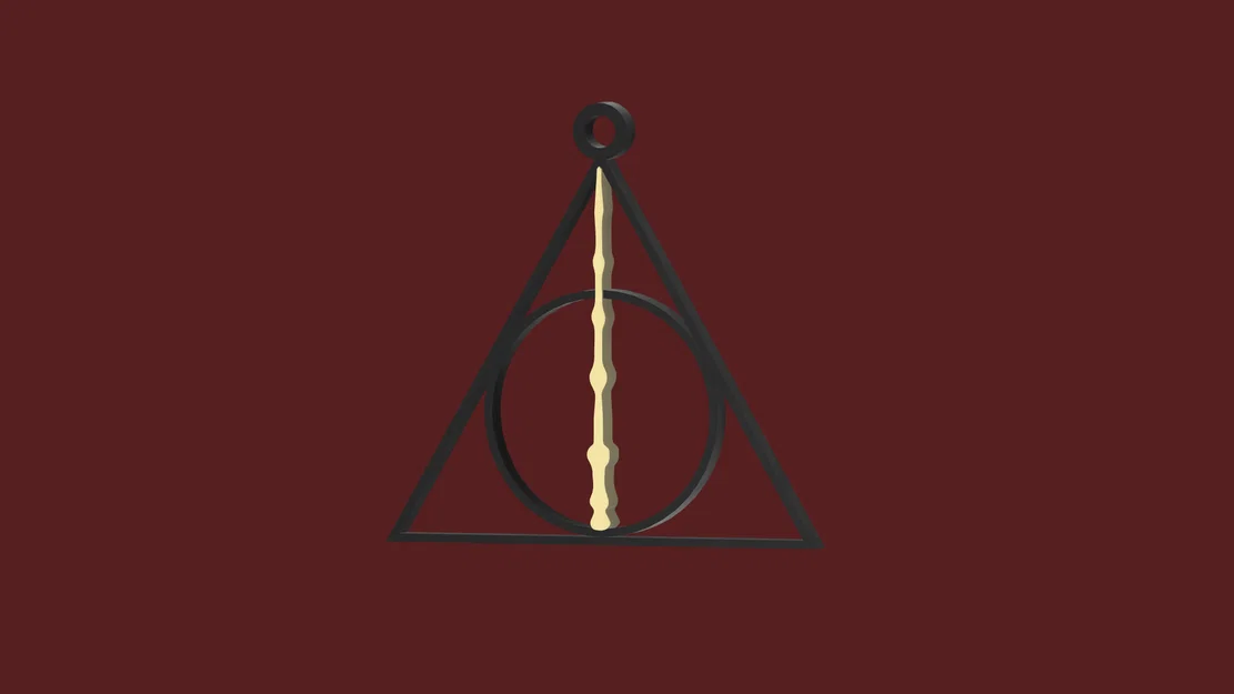Móc khóa biểu tượng Bảo bối Tử thần Harry Potter in 3D độc đáo - Image 2
