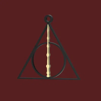 Móc khóa biểu tượng Bảo bối Tử thần Harry Potter in 3D độc đáo