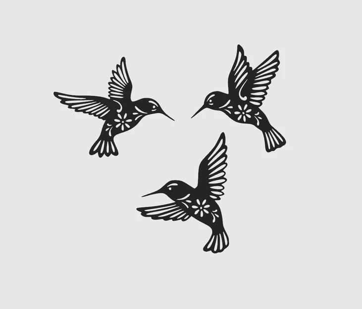 Mẫu in 3D Hummingbirds Wall Art - Trang trí tường chim ruồi tinh tế - Image 1
