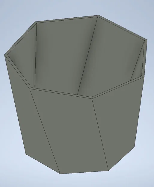 Mẫu in 3D chậu cây cảnh 7 cạnh xoắn trang trí hiện đại - Image 1