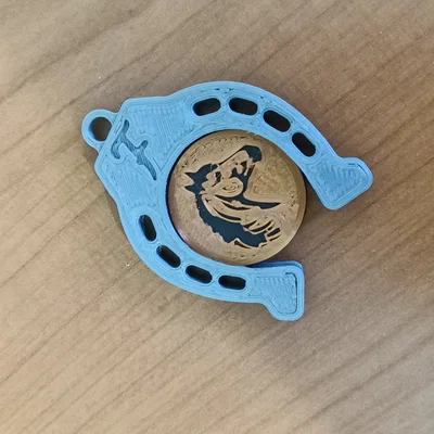 Móc khóa và đồng xu mở xe đẩy hình móng ngựa in 3D độc đáo