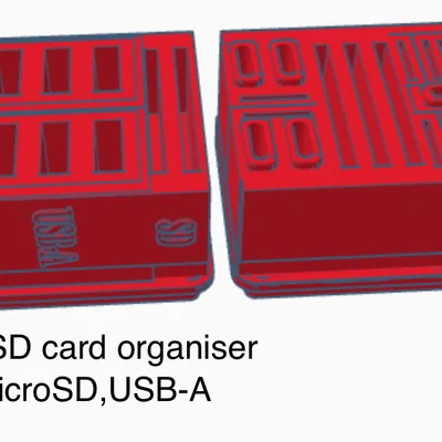 Khay Gridfinity sắp xếp cáp/USB flash/SD card (2x1)
