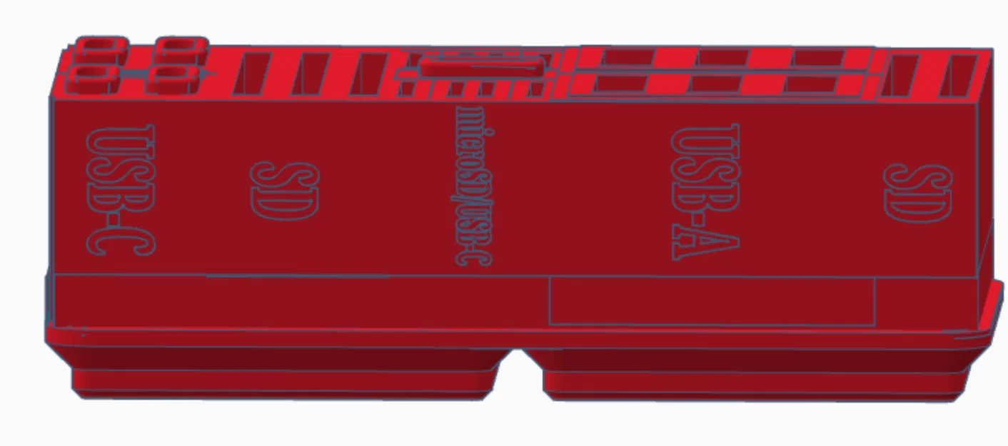 Khay Gridfinity sắp xếp cáp/USB flash/SD card (2x1) - Image 4