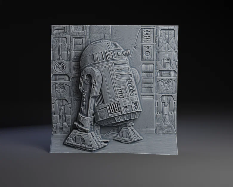 Tranh phù điêu 3D R2D2 - Trang trí độc đáo cho Fan Star Wars - Image 1