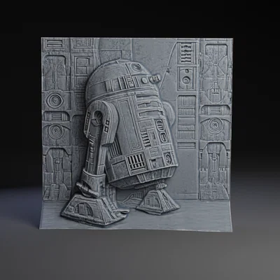 Tranh phù điêu 3D R2D2 - Trang trí độc đáo cho Fan Star Wars