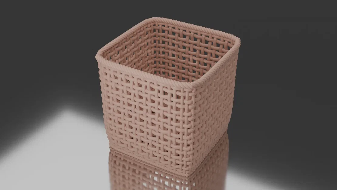 Giỏ đựng đồ họa tiết đan lát 3D (Cesta tejida) tinh tế cho gia đình - Image 1