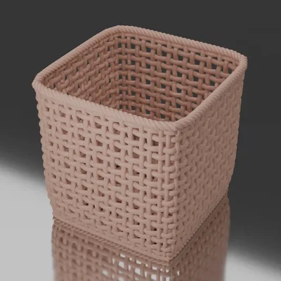 Giỏ đựng đồ họa tiết đan lát 3D (Cesta tejida) tinh tế cho gia đình