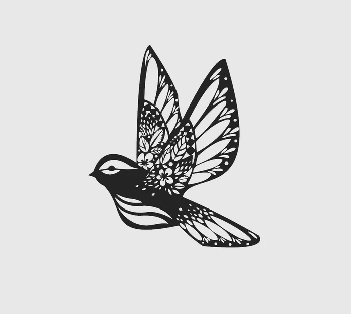 Mẫu tranh treo tường nghệ thuật hình chim (Bird wall art) 3D đơn giản - Image 1