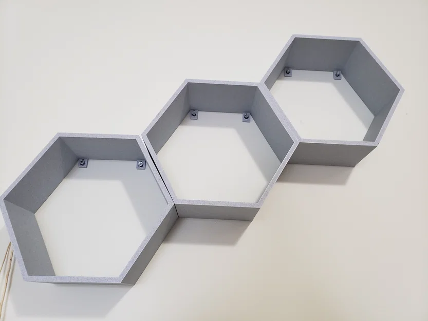 Kệ treo tường hình lục giác (Honeycomb Shelf) - Tự thiết kế nội thất 3D - Image 1