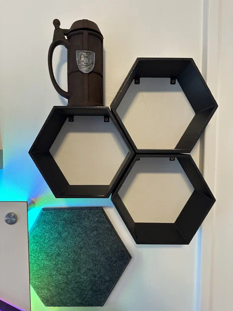 Kệ treo tường lục giác (Hexagon wall shelf) trang trí in 3D đẹp - Image 1