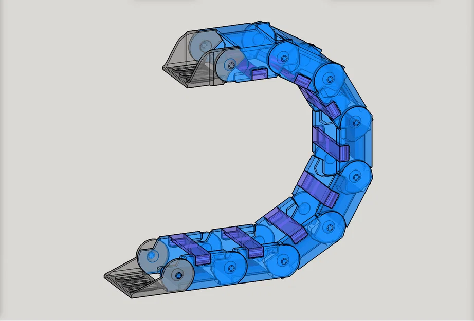 Drag Chain CNC 2 mảnh snap-open R64: A 20x40, B 2 rãnh 20x26 (v1.14) - Image 2