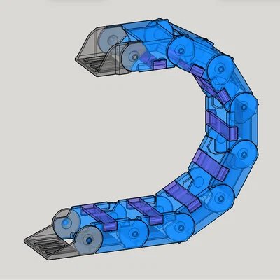 Drag Chain CNC 2 mảnh snap-open R64: A 20x40, B 2 rãnh 20x26 (v1.14)