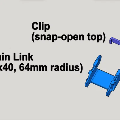 Drag Chain CNC 2 mảnh snap-open R64: A 20x40, B 2 rãnh 20x26 (v1.14)