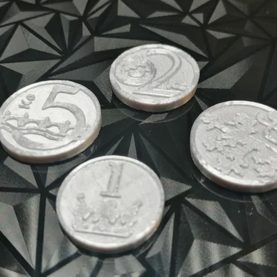 Mô hình tiền xu Séc (Czech Coins) in 3D chi tiết và sắc nét