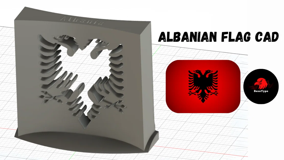 Mô hình 3D quốc kỳ Albania để bàn - Thiết kế sắc nét, hiện đại - Image 1