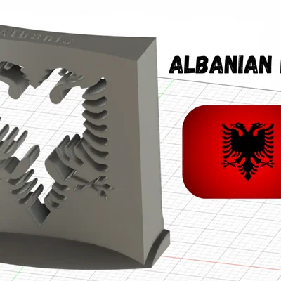 Mô hình 3D quốc kỳ Albania để bàn - Thiết kế sắc nét, hiện đại