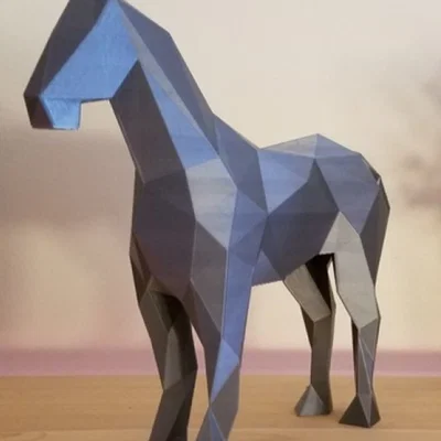 Mô hình ngựa Low Poly trang trí bàn làm việc cực đẹp