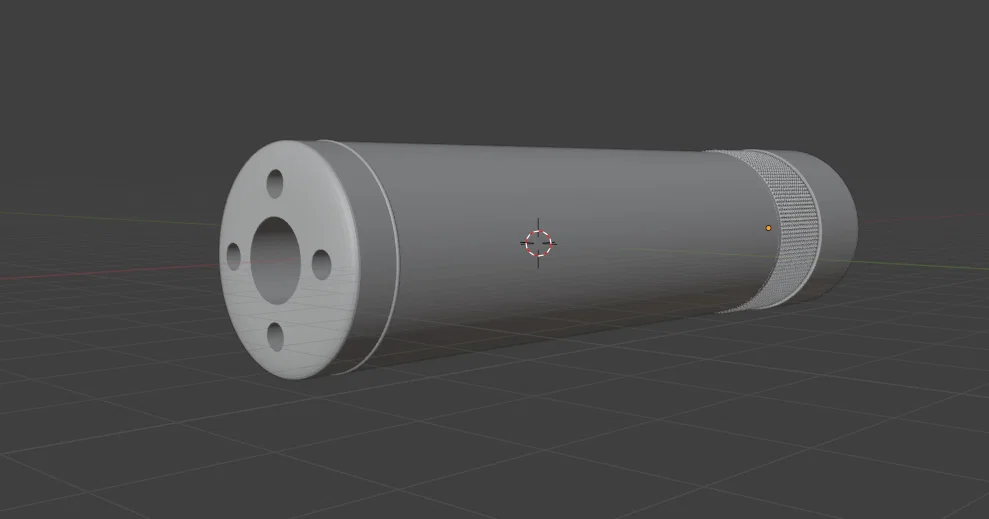 Ống giảm thanh Airsoft M4 ren 14mm – Phụ kiện trang trí in 3D - Image 1