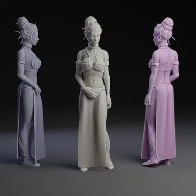 Mô hình 3D Princess Leia (Slave Leia) cực chi tiết cho fan Star Wars