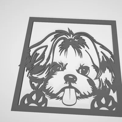 Bộ tranh silhouette chó Shih Tzu (3 tấm)