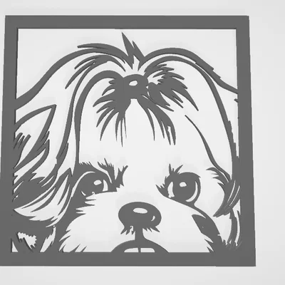 Bộ tranh silhouette chó Shih Tzu (3 tấm)