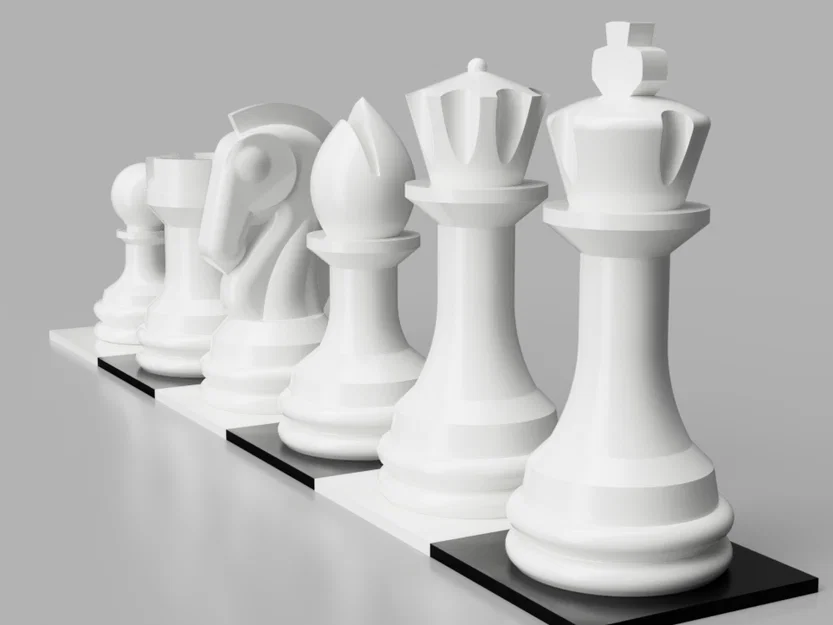 Bộ quân cờ vua (Chess Pieces) thiết kế tối giản cho máy in 3D - Image 1