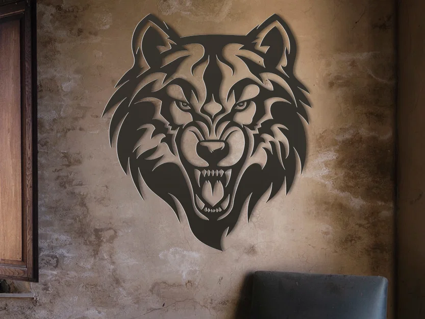 Mô hình trang trí tường Wolf Mask (Mặt nạ Sói) in 3D sắc nét - Image 1