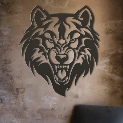 Mô hình trang trí tường Wolf Mask (Mặt nạ Sói) in 3D sắc nét