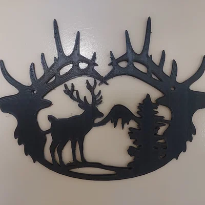 Tấm trang trí hình Hươu (Deer Plaque) - Mẫu in 3D nghệ thuật treo tường