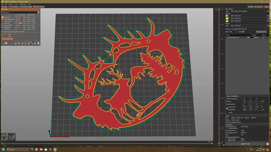 Tấm trang trí hình Hươu (Deer Plaque) - Mẫu in 3D nghệ thuật treo tường - Image 2