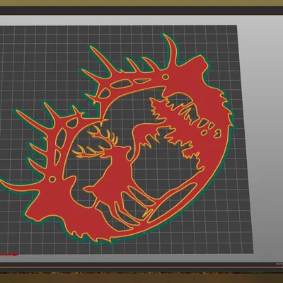 Tấm trang trí hình Hươu (Deer Plaque) - Mẫu in 3D nghệ thuật treo tường
