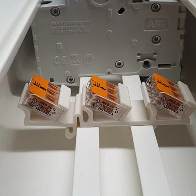 Ngàm gắn WAGO 221-413 & 415 lên thanh DIN (DIN-RAIL CLIP) 3D