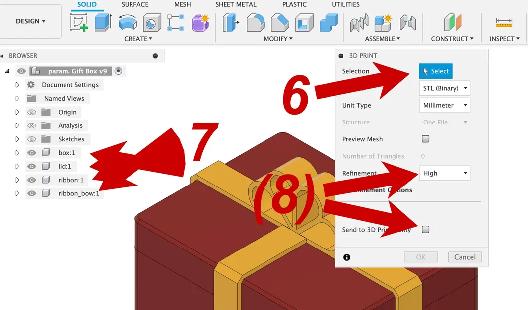 Hộp Quà Tham Số (Parametric) (Fusion 360) - Image 6