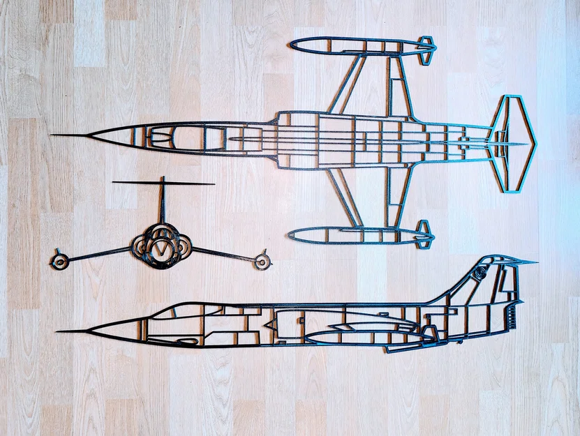 F-104 Starfighter Full Display - Wallart - Deko - Blueprint - Image 1