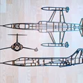 F-104 Starfighter Full Display - Wallart - Deko - Blueprint - Thumbnail 1