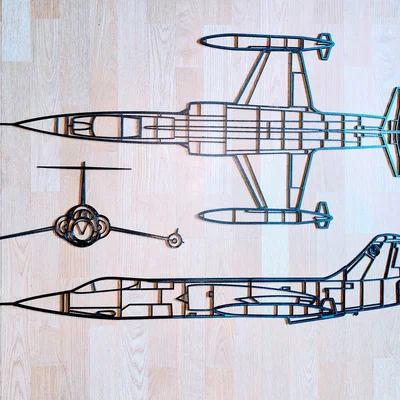 F-104 Starfighter Full Display - Wallart - Deko - Blueprint