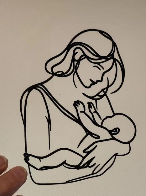 Tranh treo tường nghệ thuật 3D Mom with baby - Hình ảnh mẹ bế con - Image 1