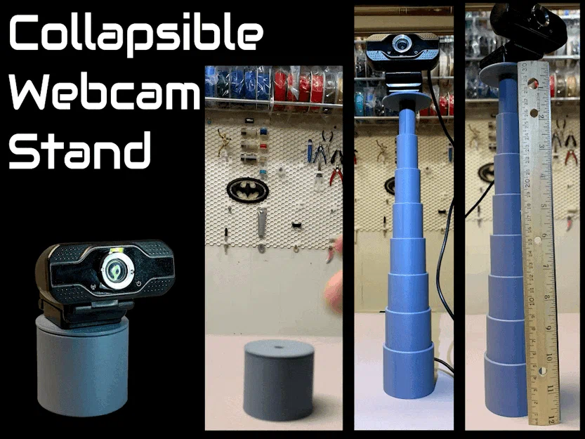 Chân đế webcam xếp gọn | Telescoping | Vặn vít để khóa - Image 1