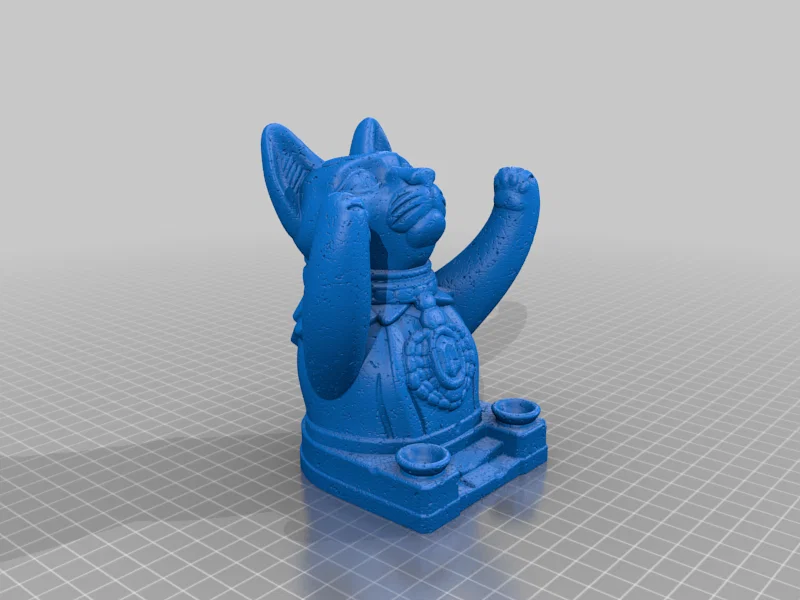 Tượng/Bàn thờ Thần Mèo - Giá giữ thun cột tóc (Supportless, FDM-friendly) - Image 3